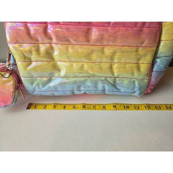 Jessica Simpson 2 pc Backpack Set Rainbow Puffer - Picture 10 of 12